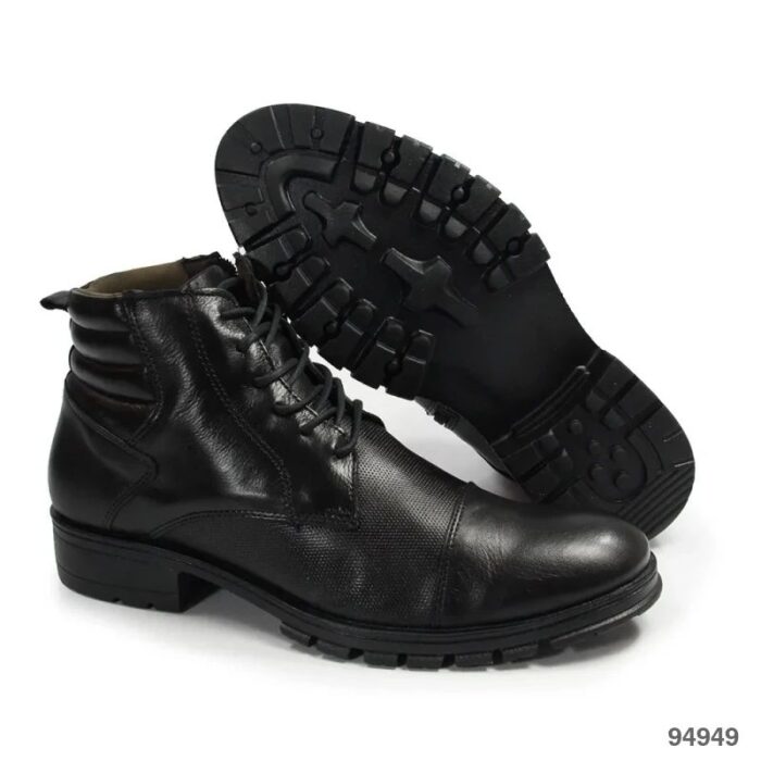 BOTA MASCULINA COURO LEGÍTIMO - PRETO / MARROM - Imagem 5